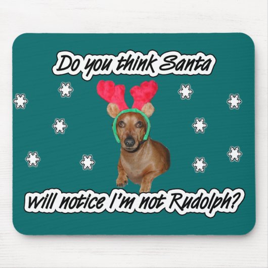 Dachshund Reindeer Muismat (Voorkant)