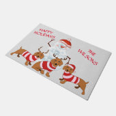 Dachshund Reindeer Snowman-kerstdecor Deurmat (Schuin)