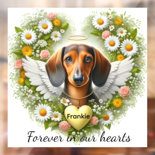 Dachshund Remembrance  Raamsticker (Vel 2)