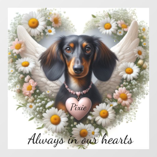 Dachshund Remembrance  Raamsticker (Vel)