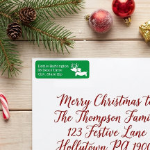 Dachshund Rendier Groene Kerst Adreslabels