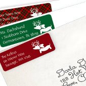 Dachshund Rendier Groene Kerst Adreslabels Etiket