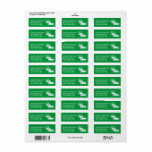Dachshund Rendier Groene Kerst Adreslabels Etiket (Full Sheet)