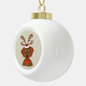 Dachshund Rendier Keramische Bal Ornament (Rechts)