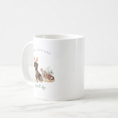 Dachshund Rendier | Monogram Kerstmis Koffiemok (Voorkant links)