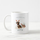 Dachshund Rendier | Monogram Kerstmis Koffiemok (Links)