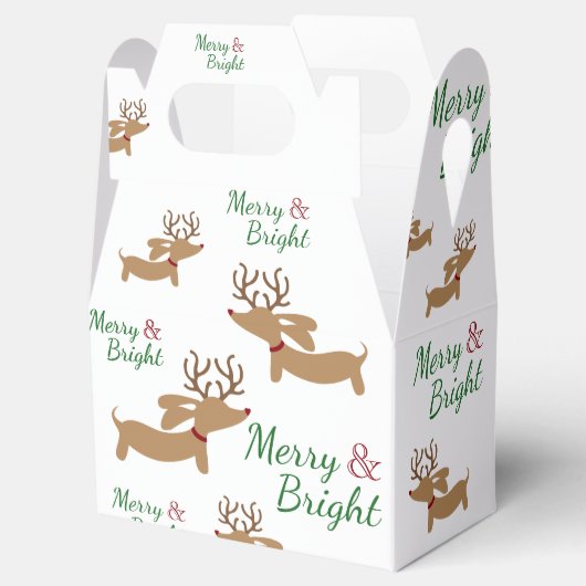 Dachshund Rendier Vrolijk kerstcadeau doos Bedankdoosjes (Geopend)