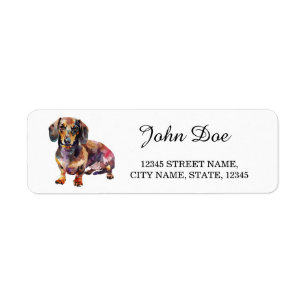 Dachshund retouradres etiket