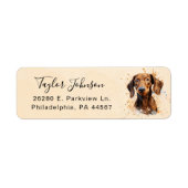 Dachshund retouradreslabel etiket (Voorkant)