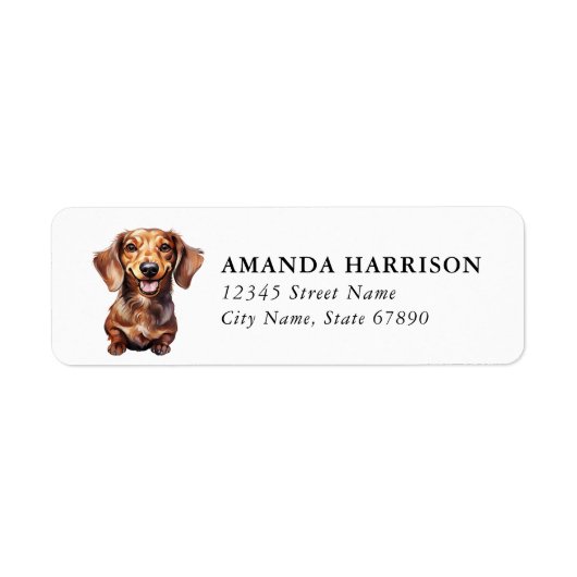 Dachshund retouradreslabels etiket (Voorkant)