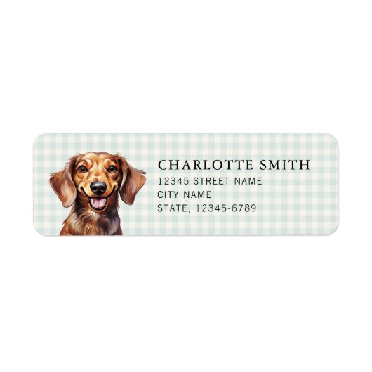 Dachshund retouradreslabels etiket (Voorkant)