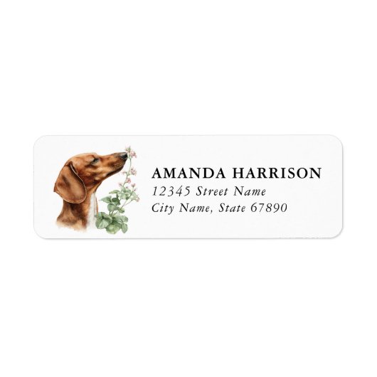 Dachshund retouradreslabels etiket (Voorkant)