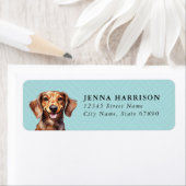Dachshund retouradreslabels etiket (Insitu)