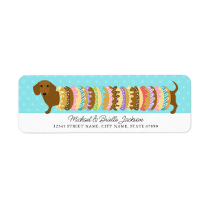 Dachshund retouradreslabels etiket