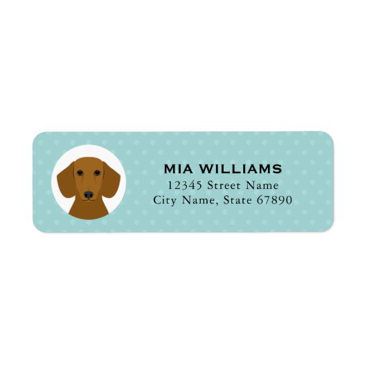 Dachshund retouradreslabels etiket (Voorkant)