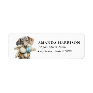 Dachshund retouradreslabels etiket