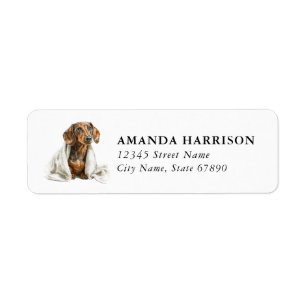 Dachshund retouradreslabels etiket