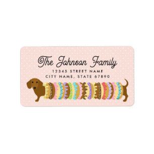 Dachshund retouradreslabels etiket
