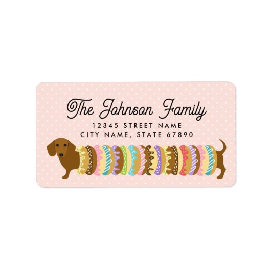 Dachshund retouradreslabels etiket (Voorkant)
