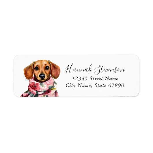 Dachshund retouradreslabels etiket (Voorkant)