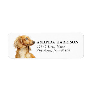 Dachshund retouradreslabels etiket