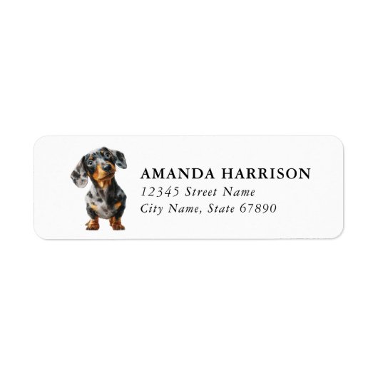 Dachshund retouradreslabels etiket (Voorkant)