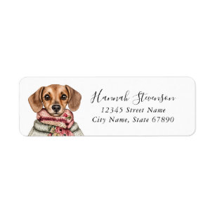 Dachshund retouradreslabels etiket