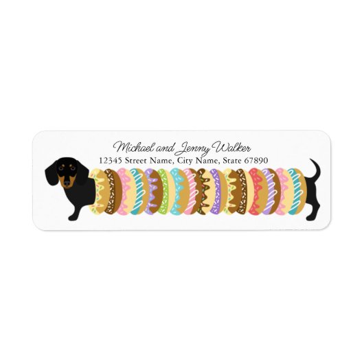 Dachshund retouradreslabels etiket (Voorkant)