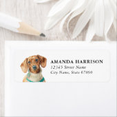 Dachshund retouradreslabels etiket (Insitu)