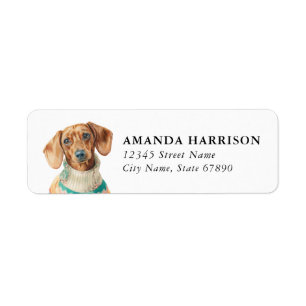 Dachshund retouradreslabels etiket