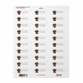 Dachshund retouradreslabels etiket (Full Sheet)