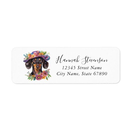 Dachshund retouradreslabels etiket (Voorkant)