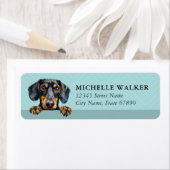 Dachshund retouradreslabels etiket (Insitu)