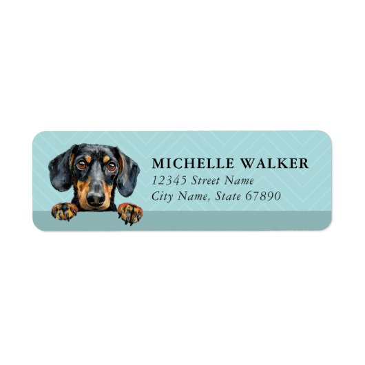 Dachshund retouradreslabels etiket (Voorkant)