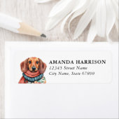 Dachshund retouradreslabels etiket (Insitu)