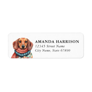 Dachshund retouradreslabels etiket