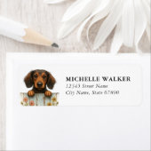 Dachshund retouradreslabels etiket (Insitu)