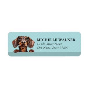 Dachshund retouradreslabels etiket