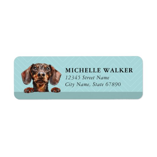 Dachshund retouradreslabels etiket (Voorkant)