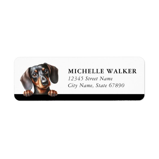 Dachshund retouradreslabels etiket (Voorkant)