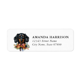 Dachshund retouradreslabels etiket