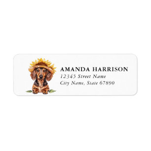 Dachshund retouradreslabels etiket
