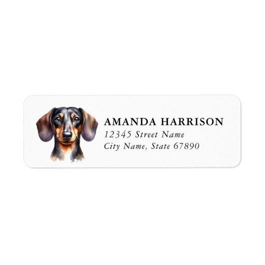 Dachshund retouradreslabels etiket (Voorkant)