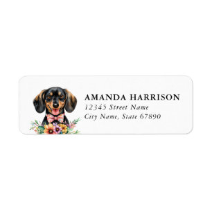 Dachshund retouradreslabels etiket
