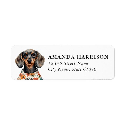 Dachshund retouradreslabels etiket (Voorkant)