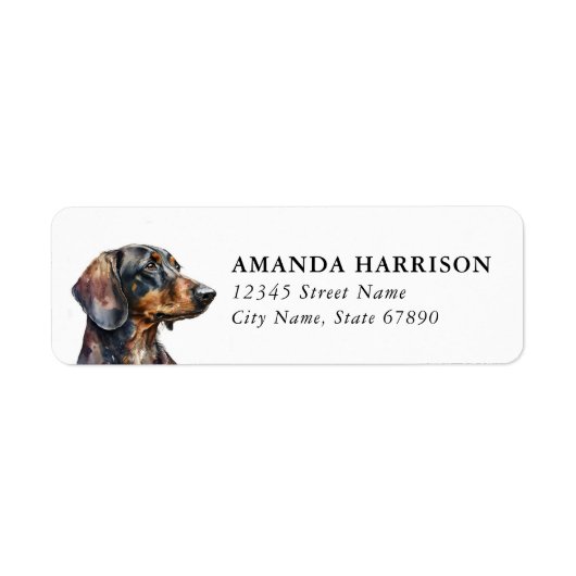 Dachshund retouradreslabels etiket (Voorkant)