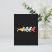 Dachshund Retro Briefkaart (Staand voorkant)