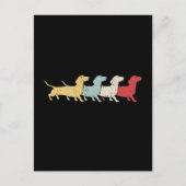 Dachshund Retro Briefkaart (Voorkant)