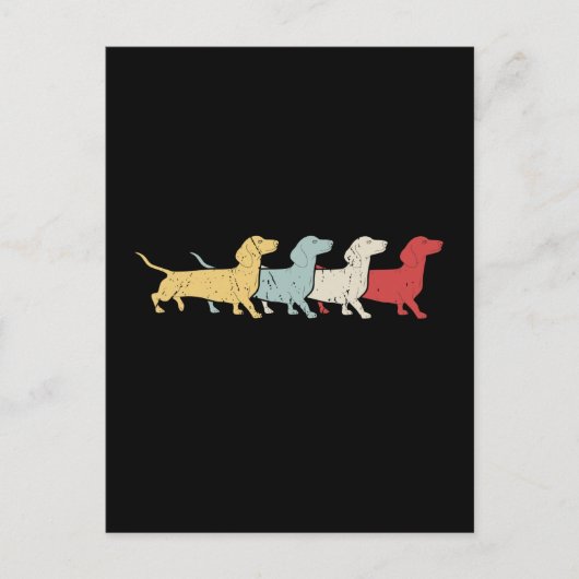 Dachshund Retro Briefkaart (Voorkant)