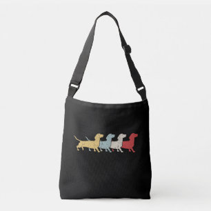 Dachshund Retro  Crossbody Tas